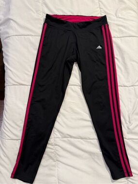 adidas women Black and Pink Athletic Leggings